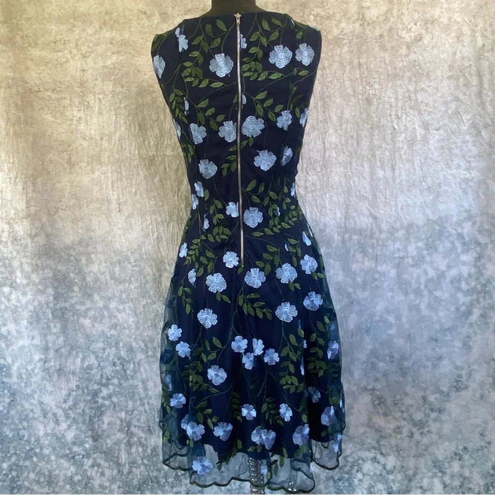 Gabby Skye Navy and Green Floral Midi Dress - Picture 5 of 10